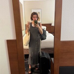 OAK + FORT Charcoal Knit Maxi Dress